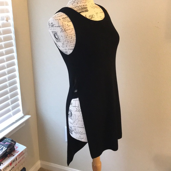 NWT Cupio Long Black Sleeveless Shirt/ Dress Sz S - Picture 3 of 8
